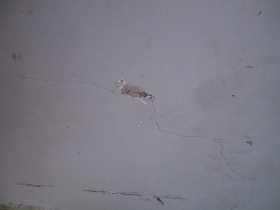 A crack in plaster wall to repair